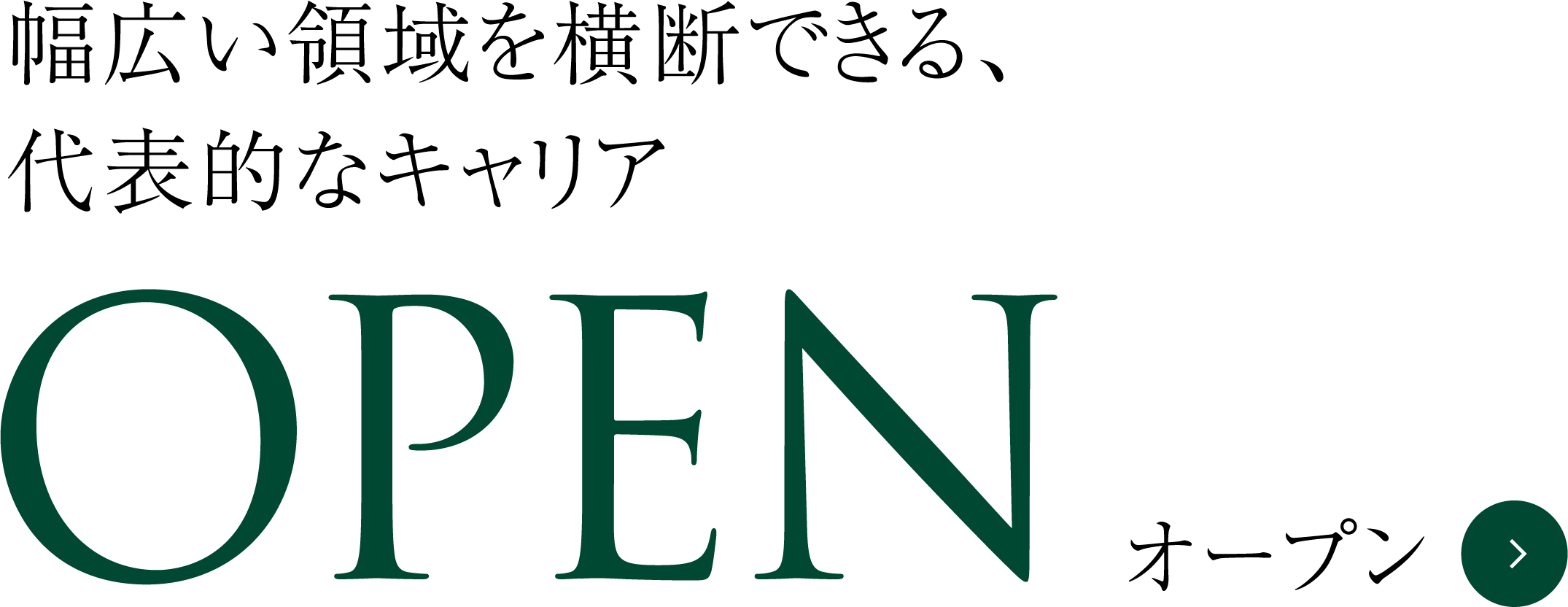 幅広い領域を横断できる、代表的なキャリア OPEN オープン